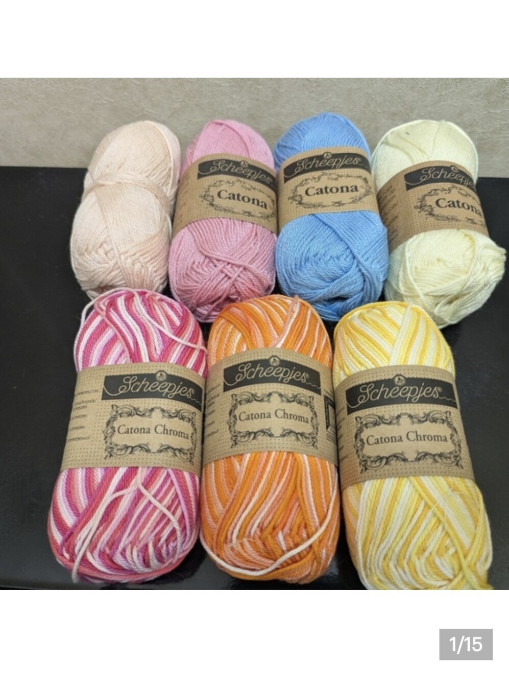 Scheepjes Catona & Catona Chroma Mercerized Cotton Yarn 7x Skiens 50 gr Each